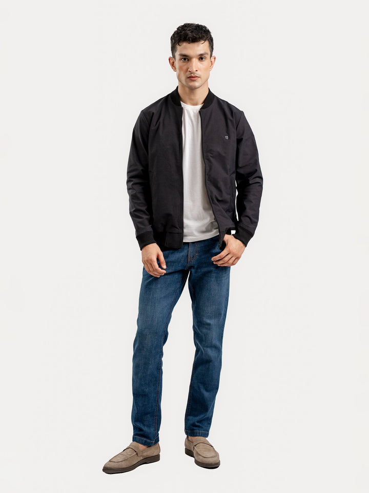Brumano Mens RTW Solids Poly 1 Piece Charcoal Bomber Jacket Winter Collection