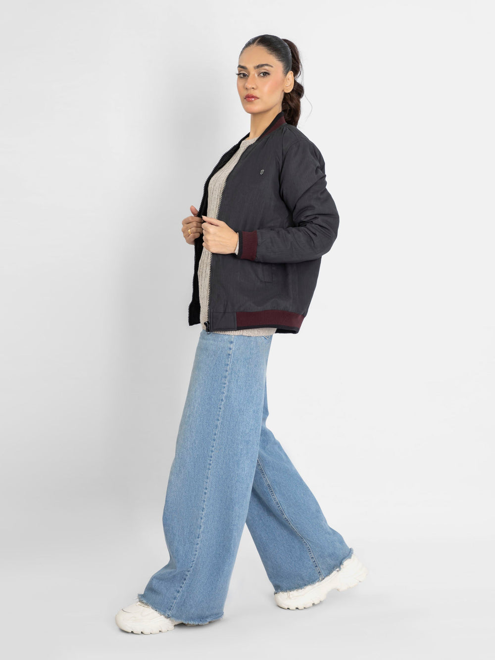 Brumano Women RTW Solids Cotton 1 Piece Charcoal Western Collection