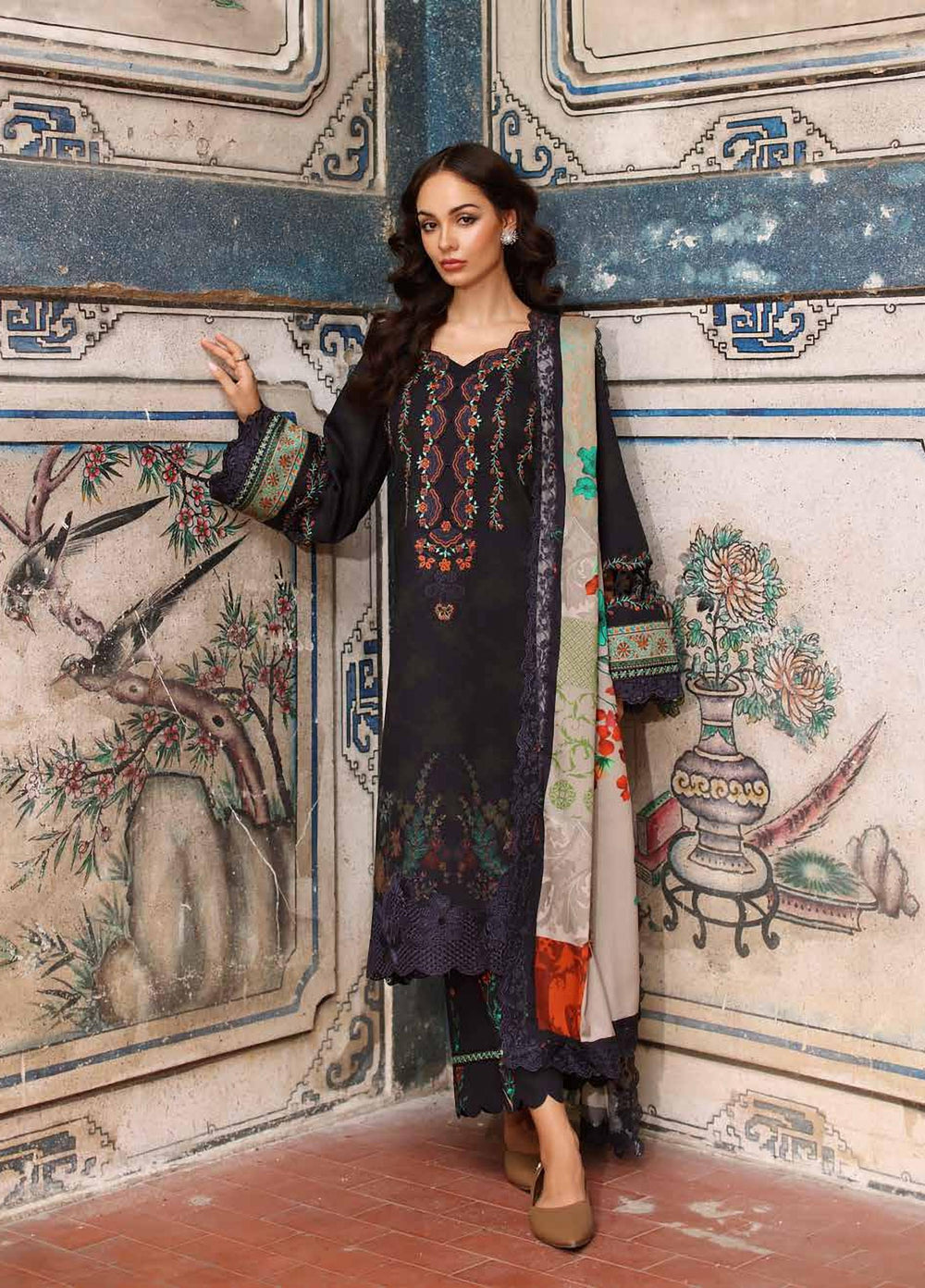 Combination by Charizma Unstitched Embroidered Linen 3 Piece Suit CHR26ULC CCW7-21 - Casual Collection