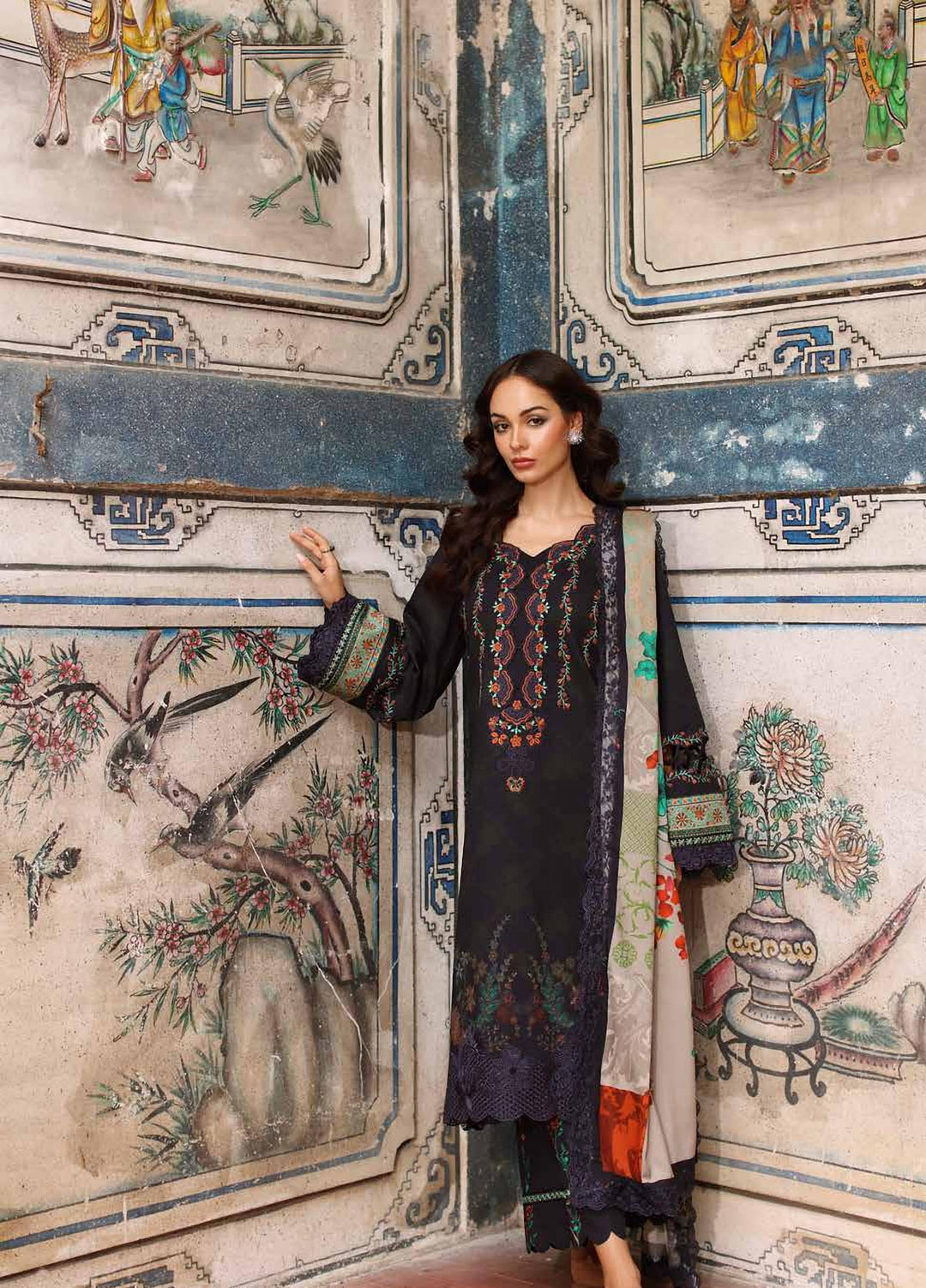 Combination by Charizma Unstitched Embroidered Linen 3 Piece Suit CHR26ULC CCW7-21 - Casual Collection