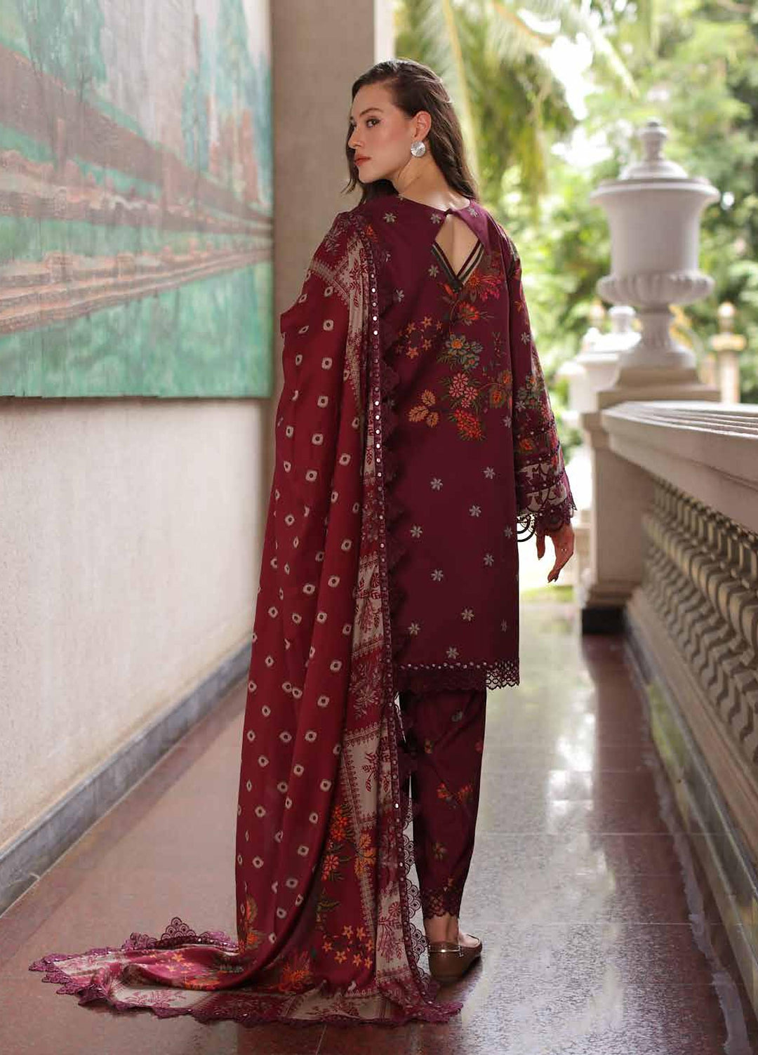Combination by Charizma Unstitched Embroidered Linen 3 Piece Suit CHR26ULC CCW7-22 - Casual Collection