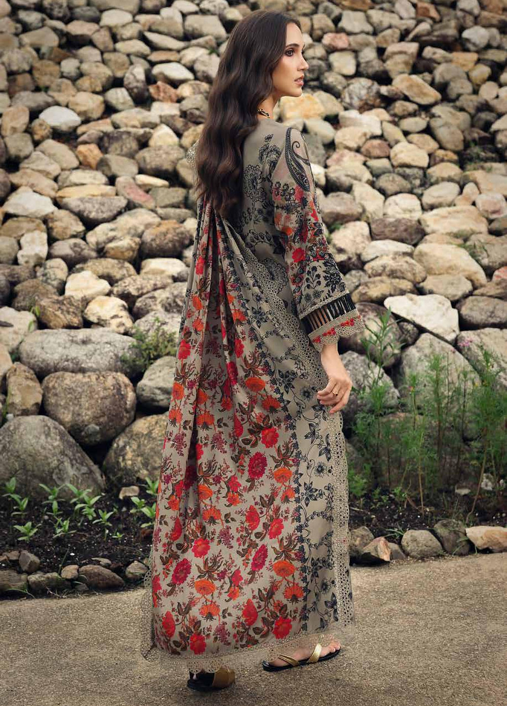 Combination by Charizma Unstitched Embroidered Linen 3 Piece Suit CHR26ULC CCW7-24 - Casual Collection