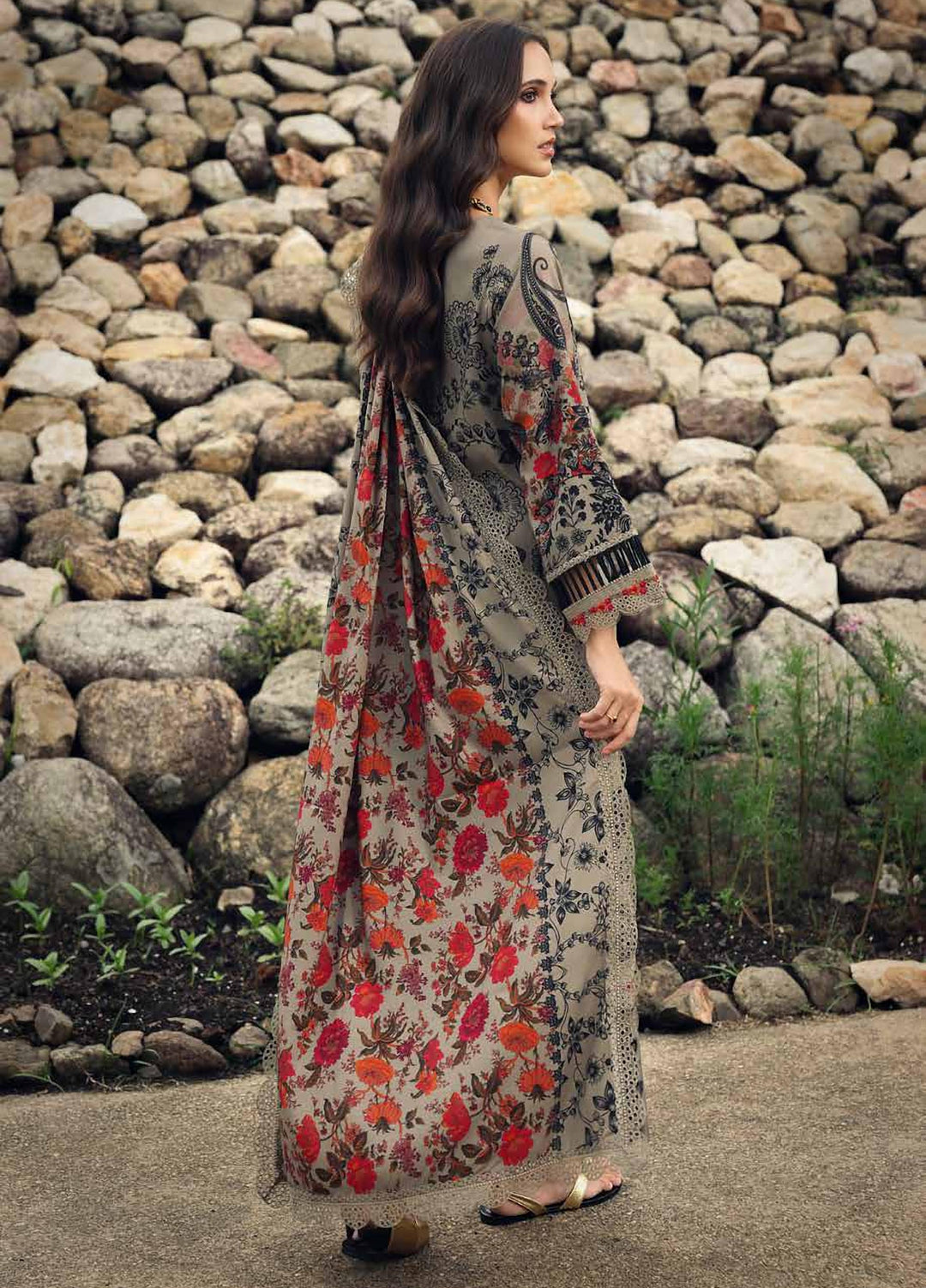 Combination by Charizma Unstitched Embroidered Linen 3 Piece Suit CHR26ULC CCW7-24 - Casual Collection