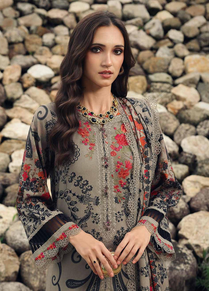 Combination by Charizma Unstitched Embroidered Linen 3 Piece Suit CHR26ULC CCW7-24 - Casual Collection