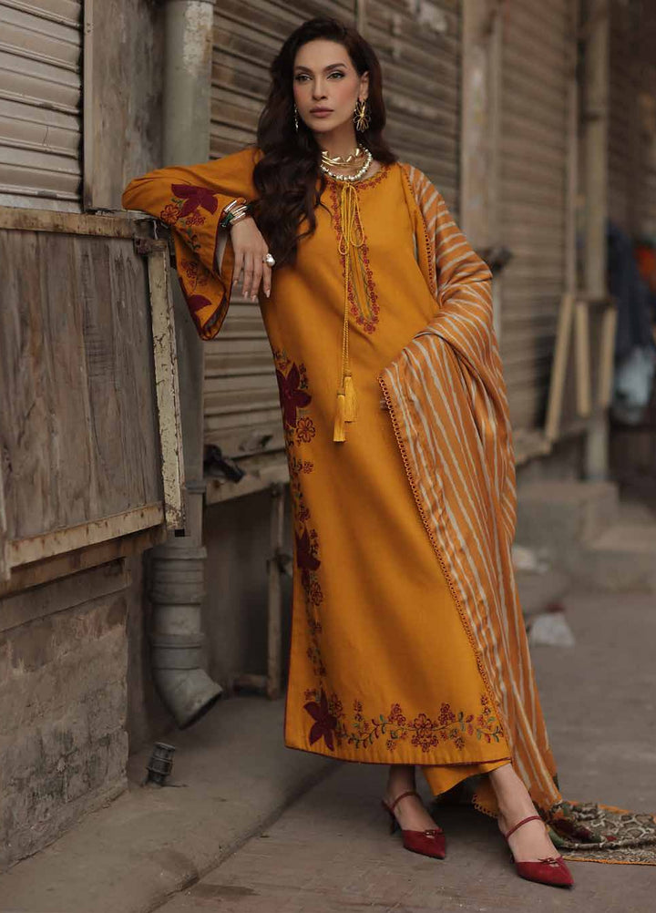 Signature by Charizma Unstitched Embroidered Leather Peach 3 Piece Suit CHR26USL CSL6-03 - Winter Collection