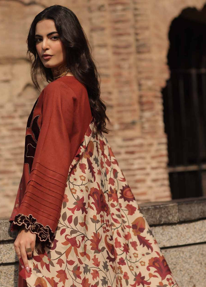 Signature by Charizma Unstitched Embroidered Leather Peach 3 Piece Suit CHR26USL CSL6-06 - Winter Collection