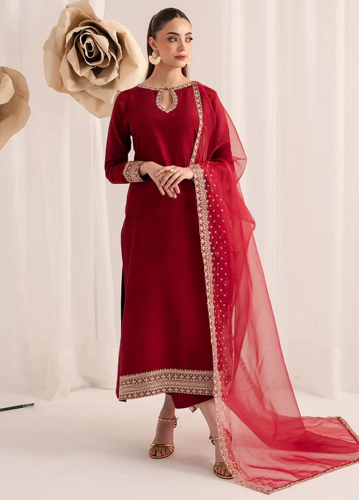 Izel Pret Embroidered Raw Silk 3 Piece Suit Cherie