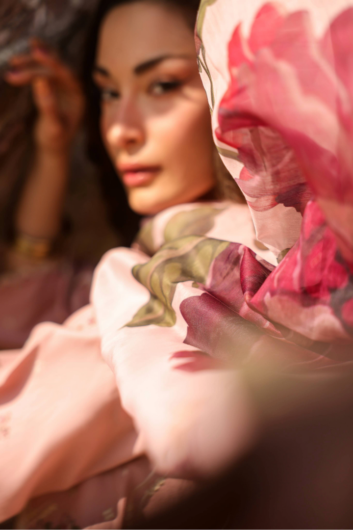 Manara by Maria Embroidered Chiffon 3 Piece Suit CHERRY BLOOSOM - Festive Collection