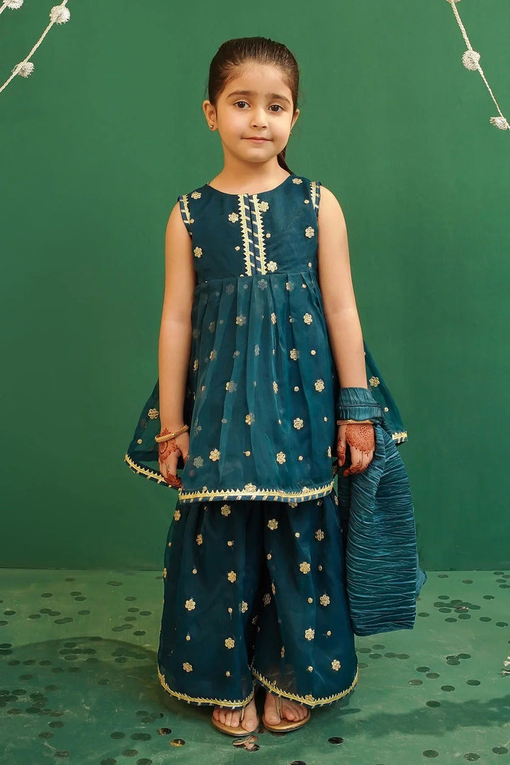 Ochre Girls Pret Embroidered Organza 3 Piece Suit INCF-20 - Summer Collection