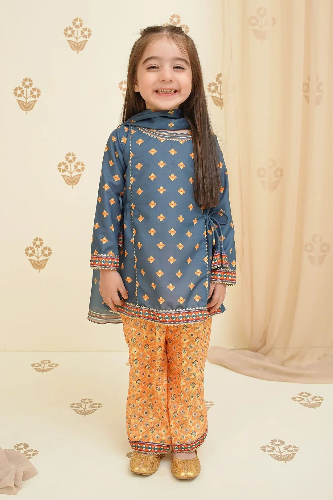 Ochre Girls Pret Printed Swiss Lawn 3 Piece Suit INDP-27 - Summer Collection
