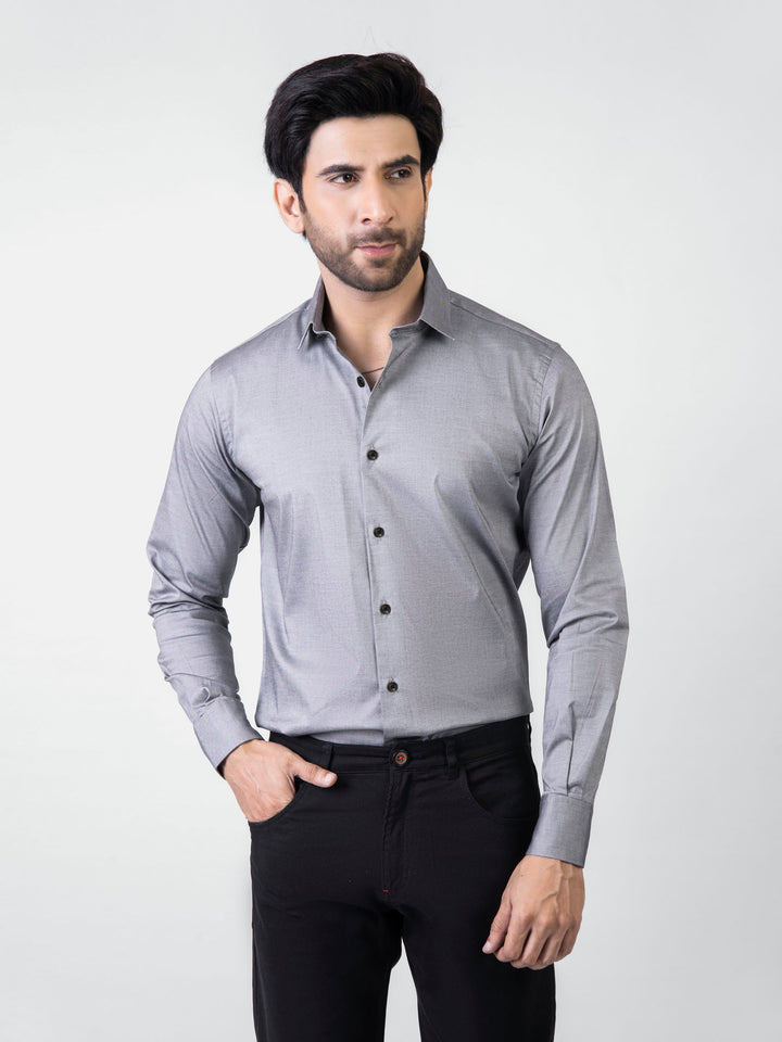 Brumano Ready To Wear Shirts Men 1 Piece Cotton Classic Grey Formal Shirt 0-31-025-3360 - Summer Collection
