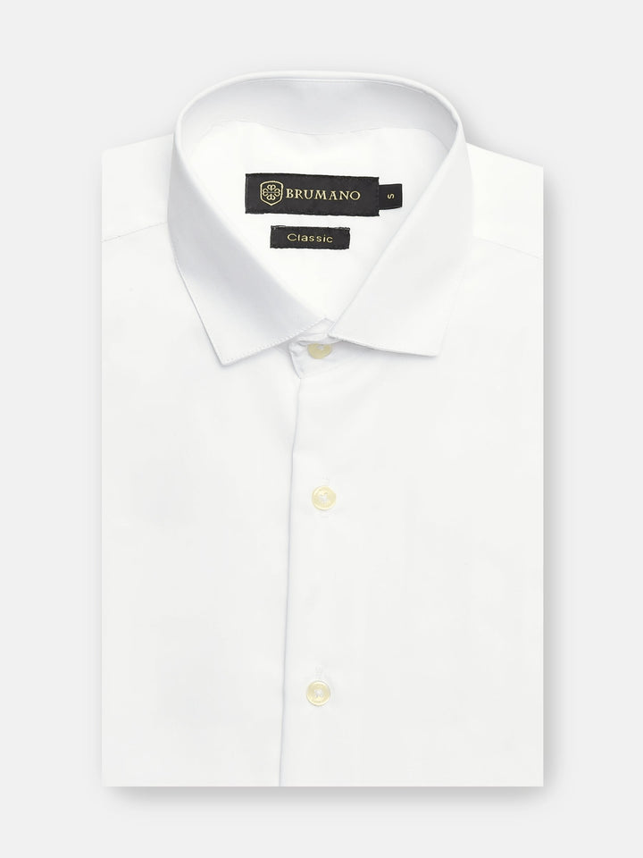 Brumano Ready To Wear Shirts Men 1 Piece Cotton Classic White Satin Formal Shirt 0-31-025-4363 - Summer Collection