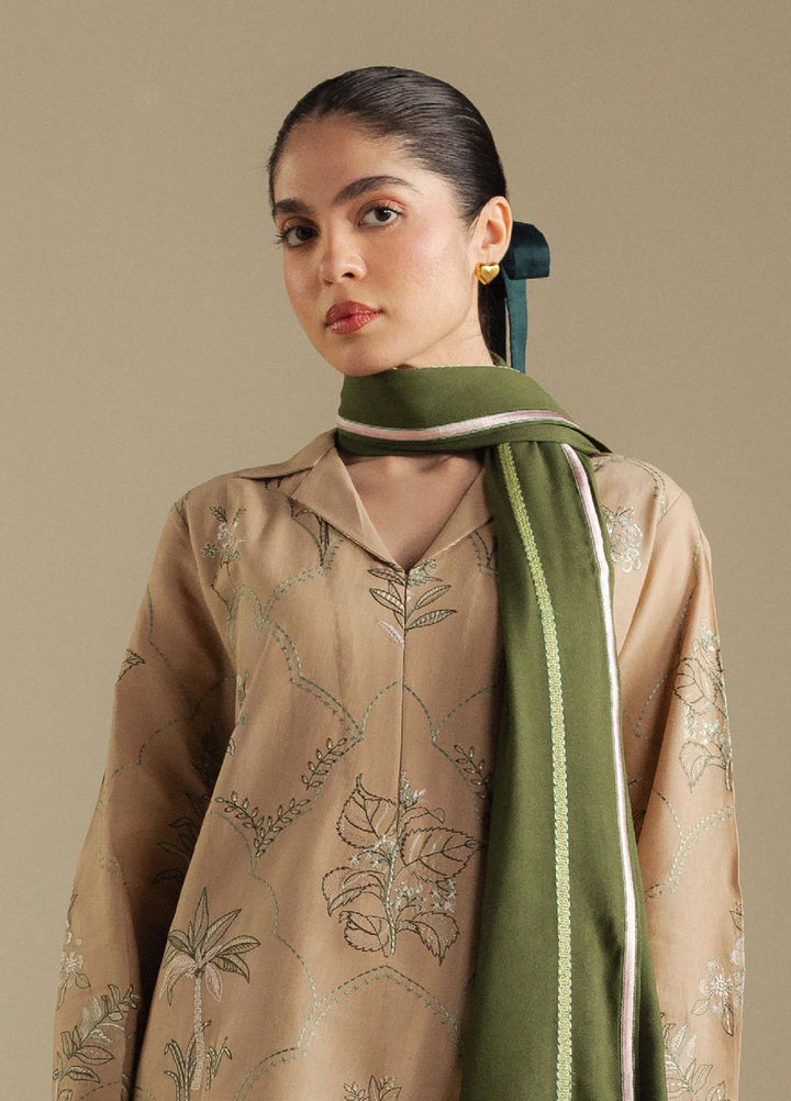 Coco by Zara Shahjahan Unstitched Winter Khaddar Embroidered Suits 3 Piece CZS25WU D-01 A Amber - Winter Collection