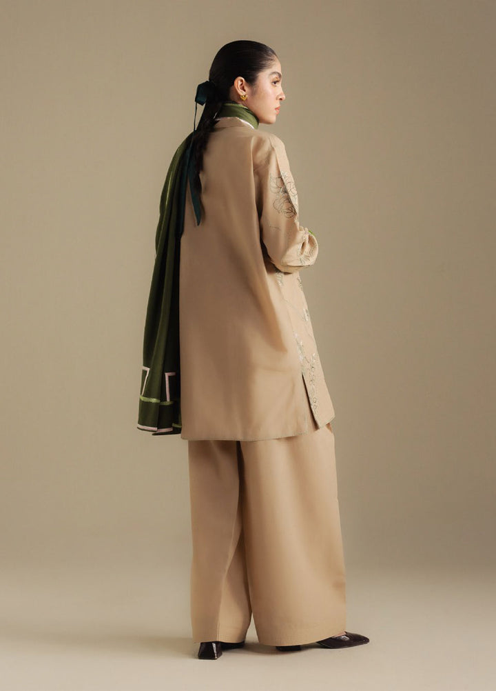 Coco by Zara Shahjahan Unstitched Winter Khaddar Embroidered Suits 3 Piece CZS25WU D-01 A Amber - Winter Collection