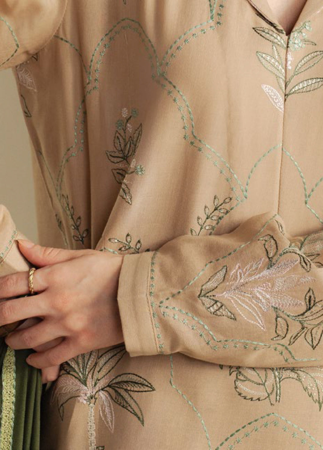 Coco by Zara Shahjahan Unstitched Winter Khaddar Embroidered Suits 3 Piece CZS25WU D-01 A Amber - Winter Collection