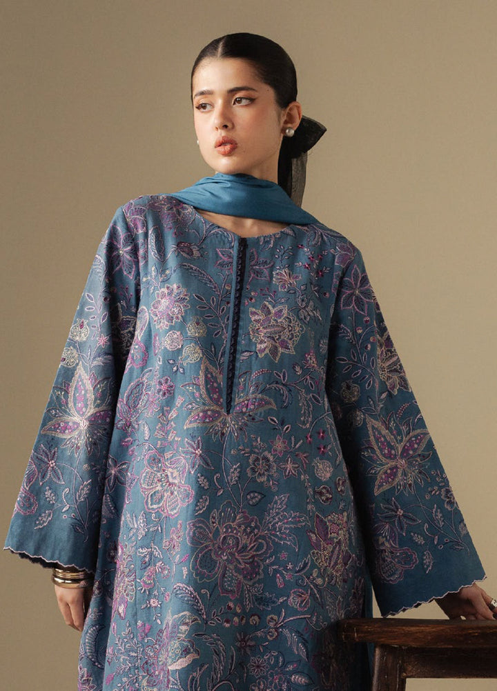 Coco by Zara Shahjahan Unstitched Winter Khaddar Embroidered Suits 3 Piece CZS25WU D-02 B Mist - Winter Collection