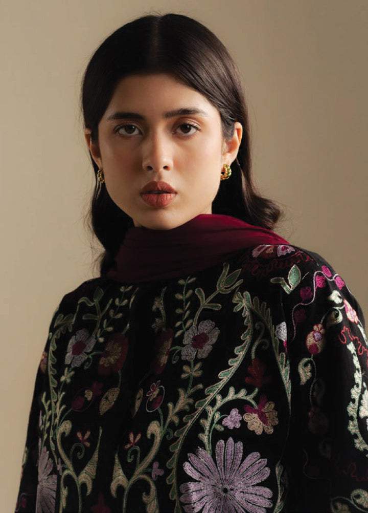 Coco by Zara Shahjahan Unstitched Winter Khaddar Embroidered Suits 3 Piece CZS25WU D-07 B Breeze - Winter Collection