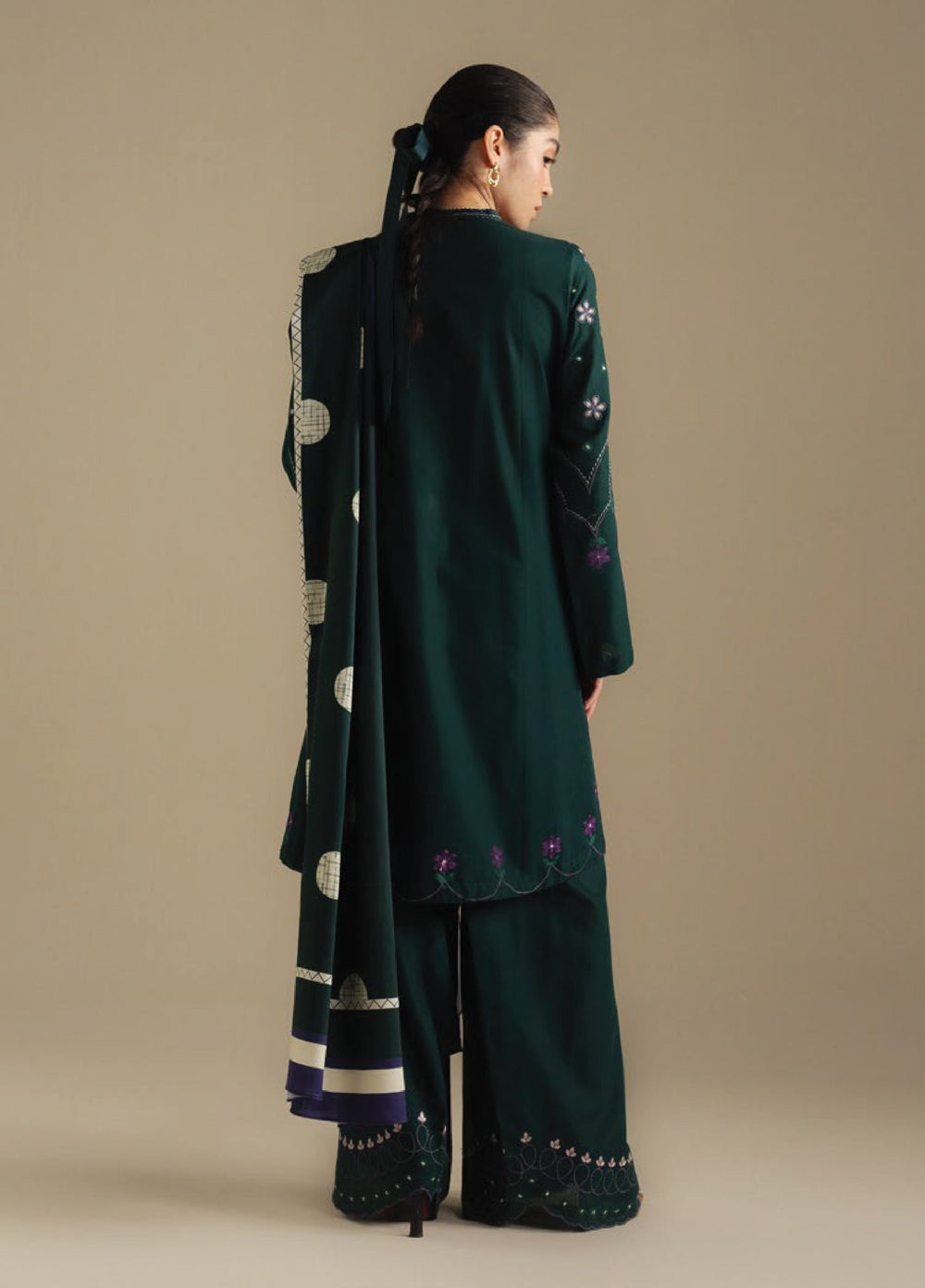 Coco by Zara Shahjahan Unstitched Winter Khaddar Embroidered Suits 3 Piece CZS25WU D-08 A Fawn - Winter Collection