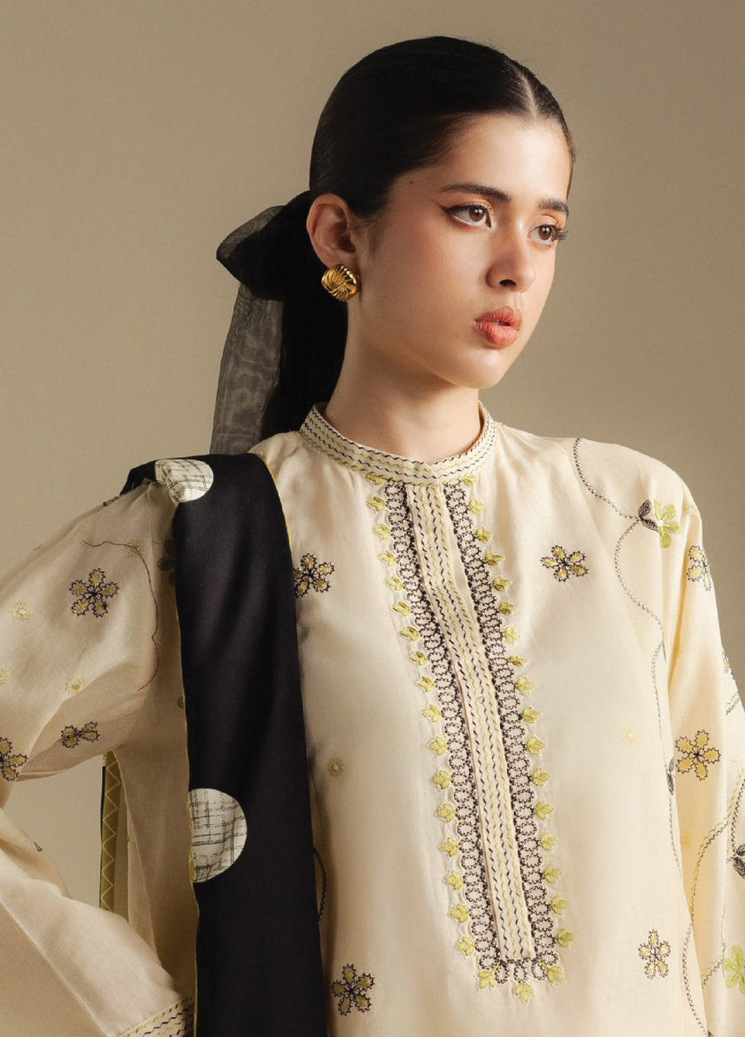 Coco by Zara Shahjahan Unstitched Winter Khaddar Embroidered Suits 3 Piece CZS25WU D-08 B Fawn - Winter Collection