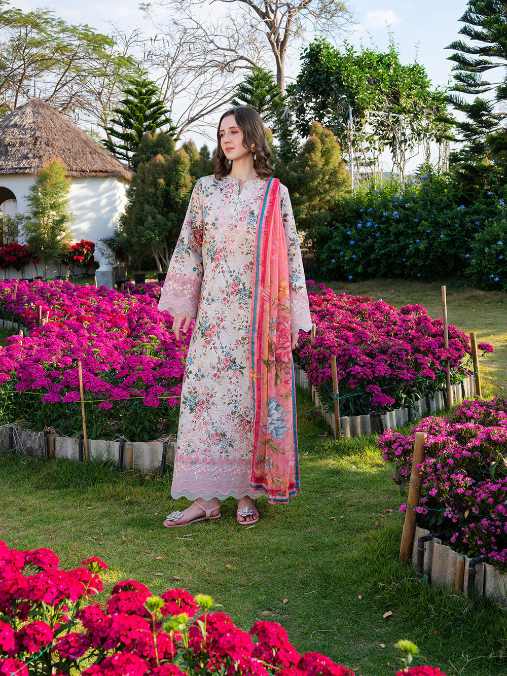 The Scent Of Summers by Yards Unstitched Embroidered Lawn 3 Piece Suit Coral Gardenia Casual Collection