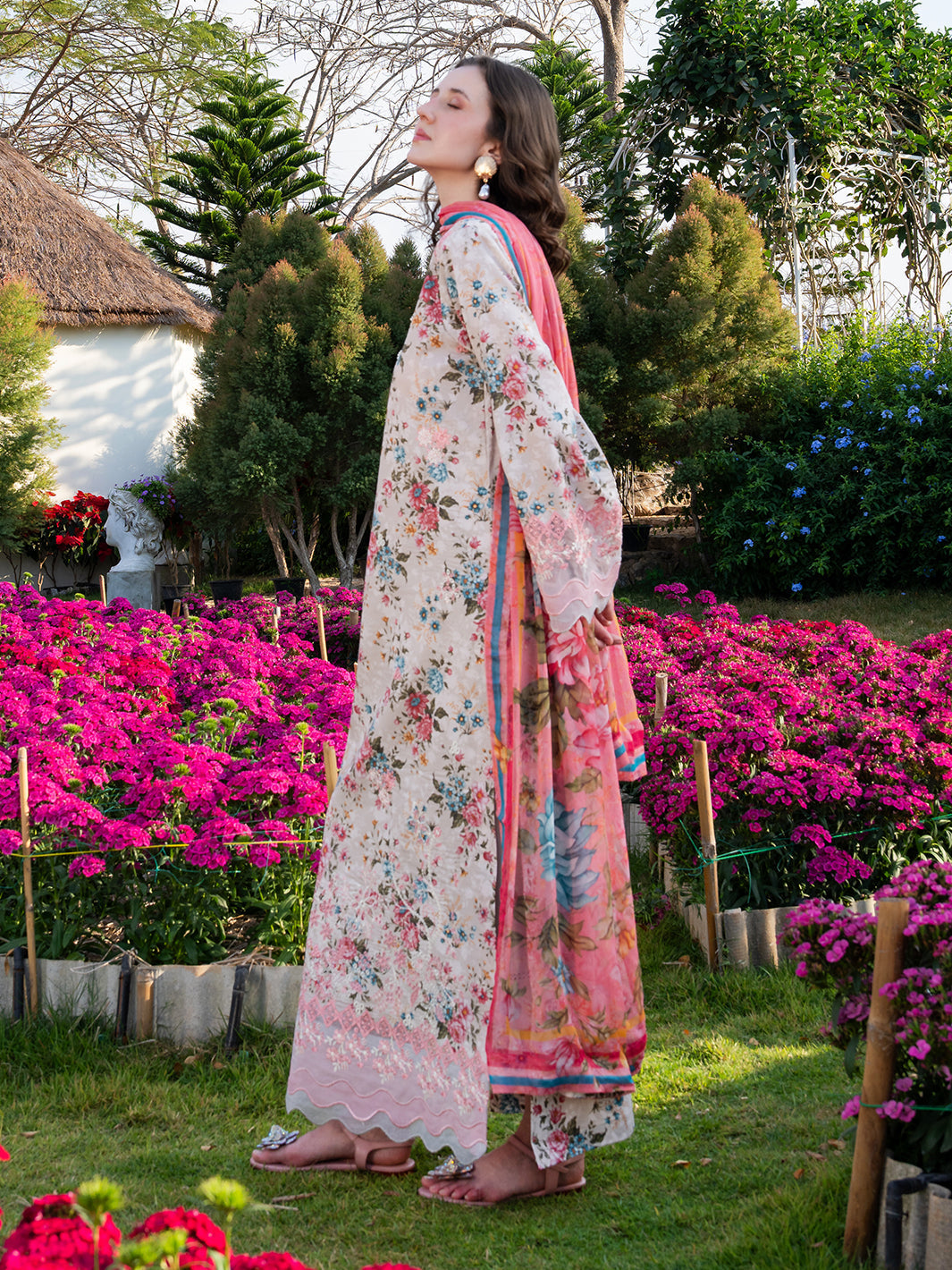 The Scent Of Summers by Yards Unstitched Embroidered Lawn 3 Piece Suit Coral Gardenia Casual Collection