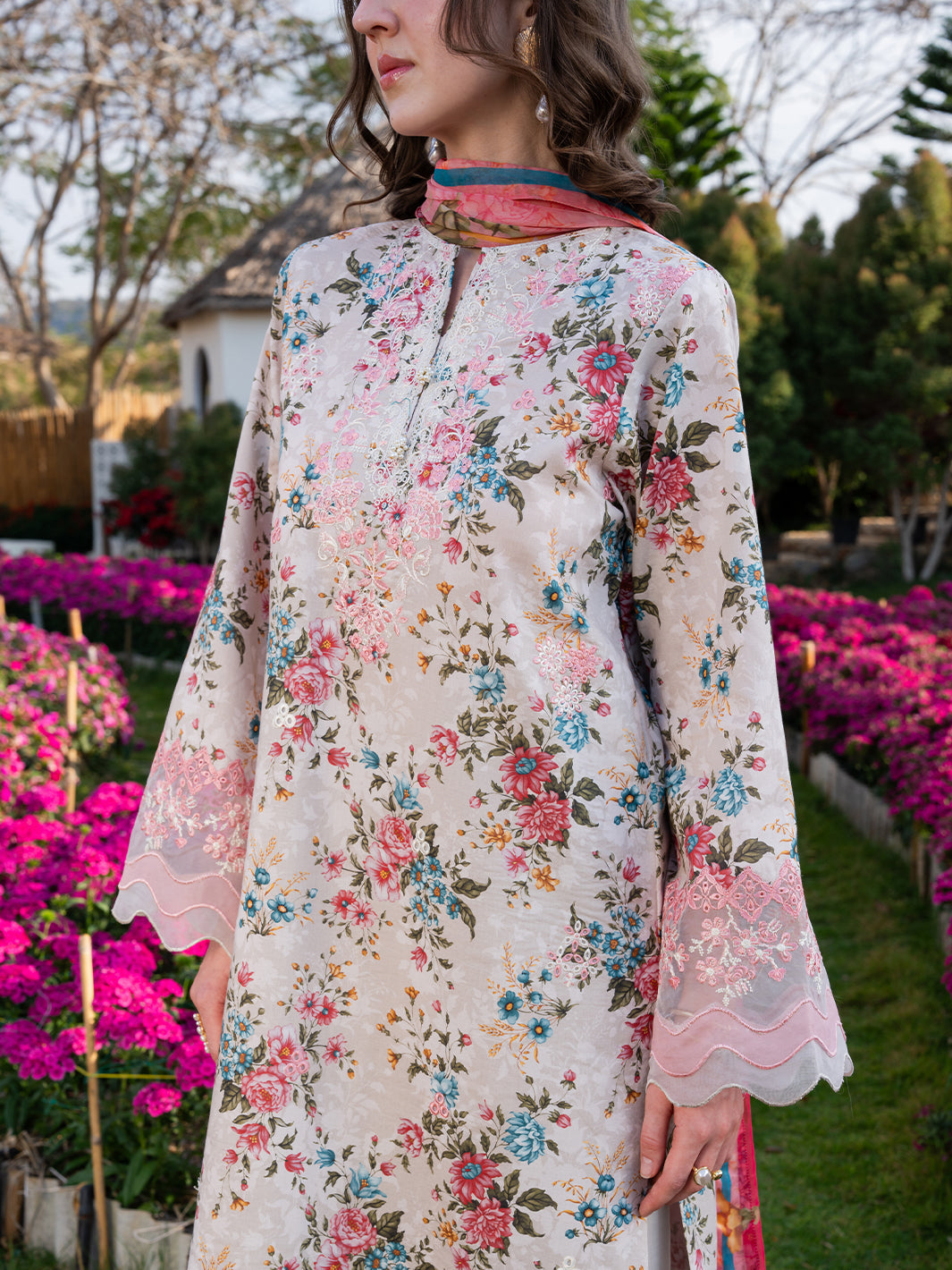 The Scent Of Summers by Yards Unstitched Embroidered Lawn 3 Piece Suit Coral Gardenia Casual Collection