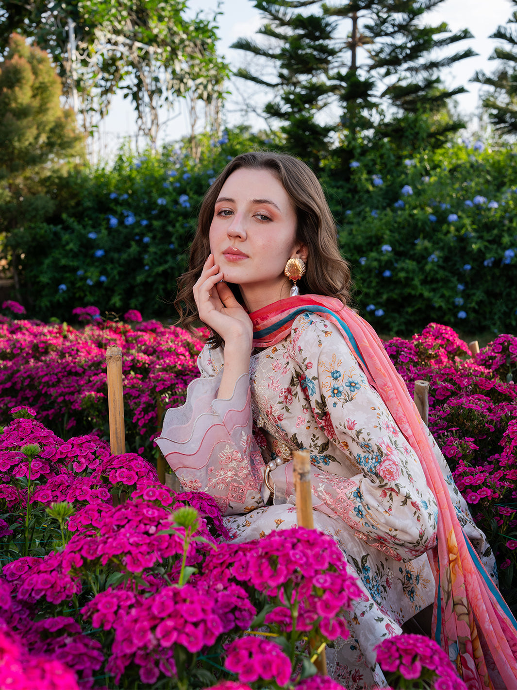 The Scent Of Summers by Yards Unstitched Embroidered Lawn 3 Piece Suit Coral Gardenia Casual Collection