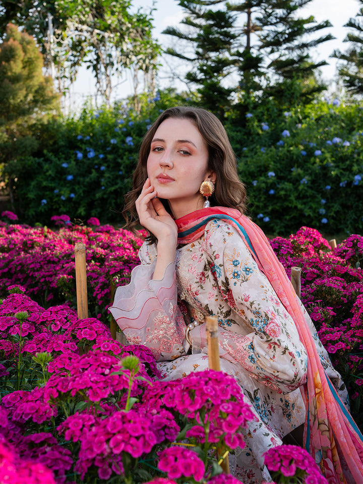 The Scent Of Summers by Yards Unstitched Embroidered Lawn 3 Piece Suit Coral Gardenia Casual Collection