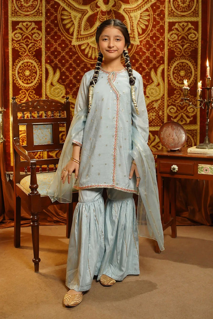 Ochre Girls Pret Embroidered Cotton Silk 3 Piece Suit EX-15 - Summer Collection
