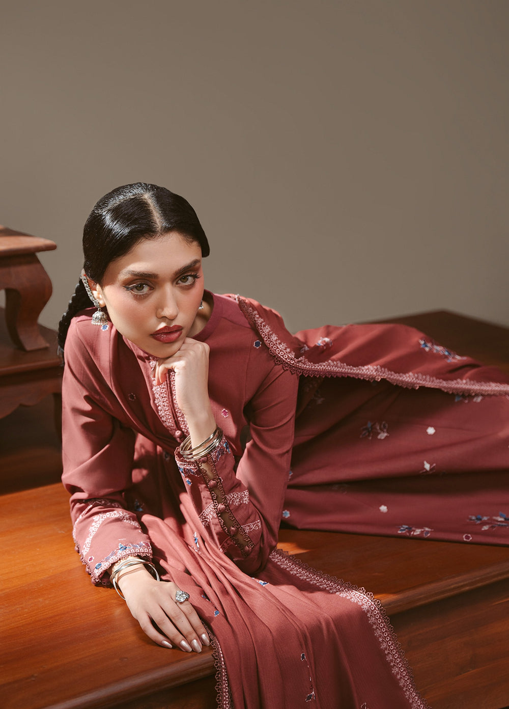 Cross Stitch Unstitched Embroidered Khaddar 3 Piece Suit CS25UW Amber Tapestry - Winter Collection