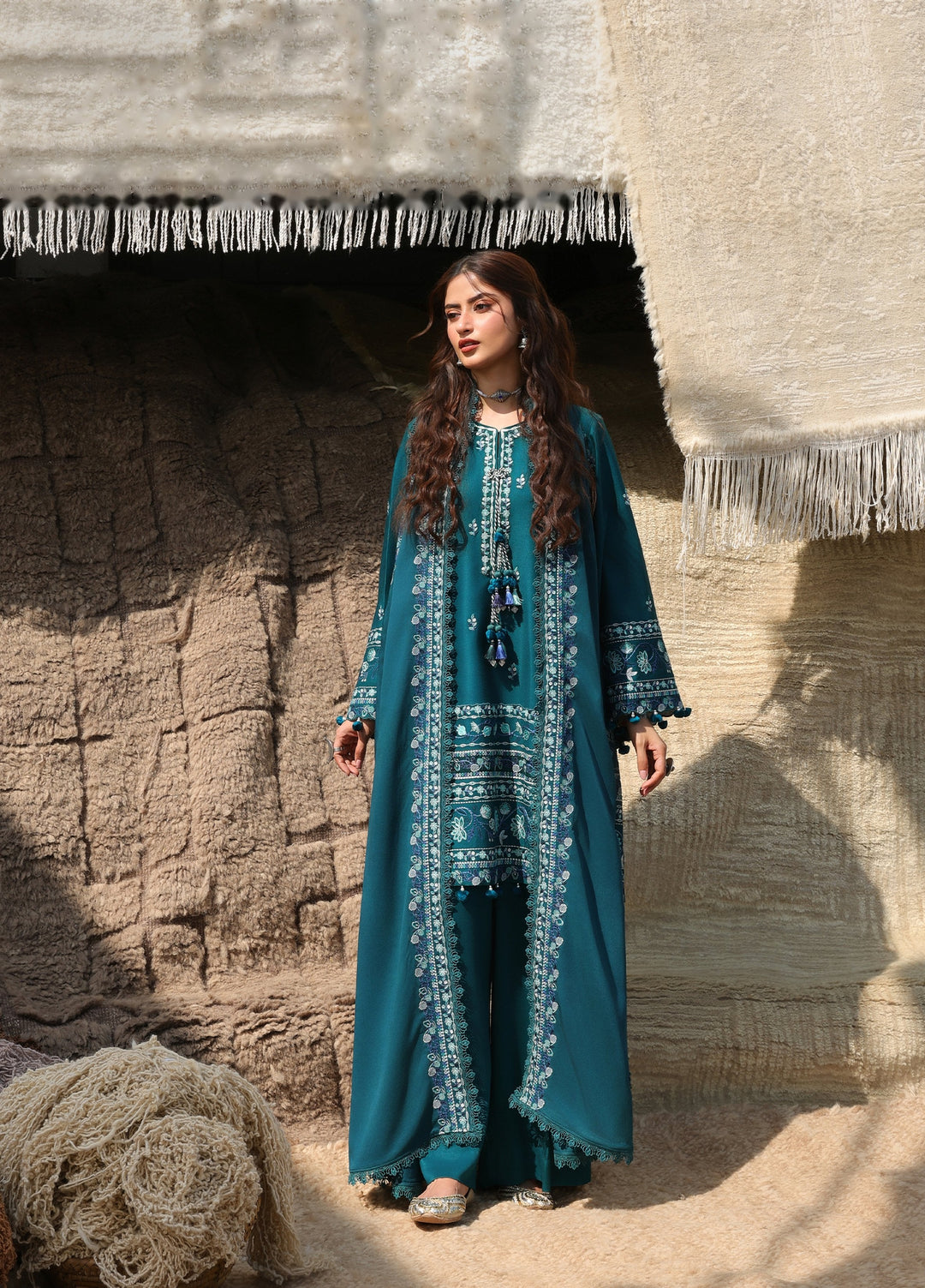 Cross Stitch Unstitched Embroidered Marina 3 Piece Suit CS25UW Indigo Muse - Winter Collection