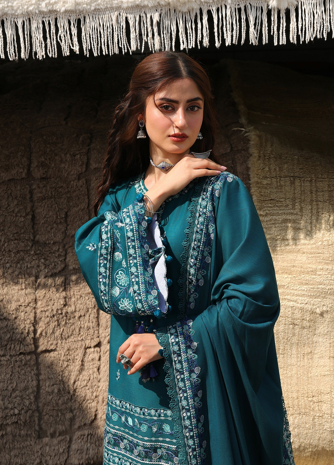 Cross Stitch Unstitched Embroidered Marina 3 Piece Suit CS26UW Indigo Muse - Winter Collection