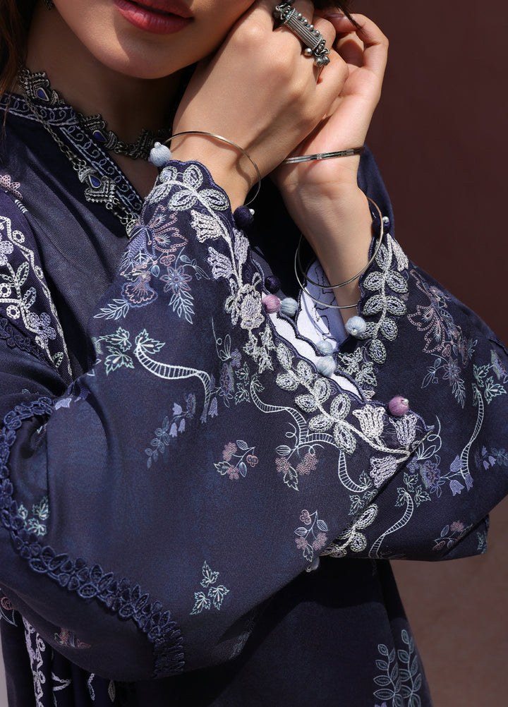 Cross Stitch Unstitched Printed Marina 3 Piece Suit CS25UW Iris Breeze - Winter Collection
