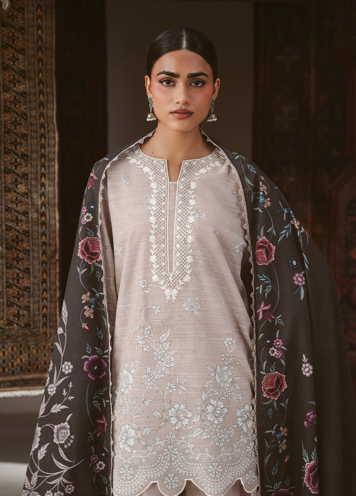 Cross Stitch Unstitched Printed Khaddar 3 Piece Suit CS26UW Petal Haze - Winter Collection