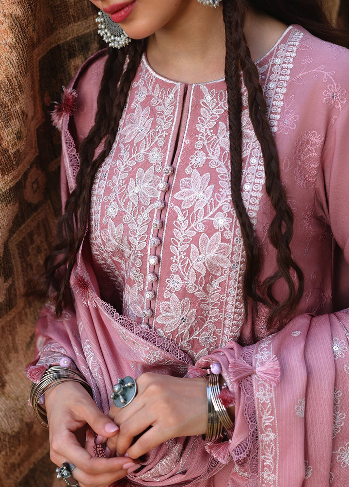 Cross Stitch Unstitched Embroidered Linen 3 Piece Suit CS25UW Rose Melody - Winter Collection