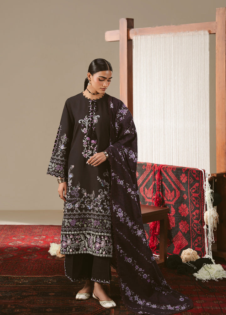 Cross Stitch Unstitched Printed Khaddar 3 Piece Suit CS25UW Sable Floret - Winter Collection
