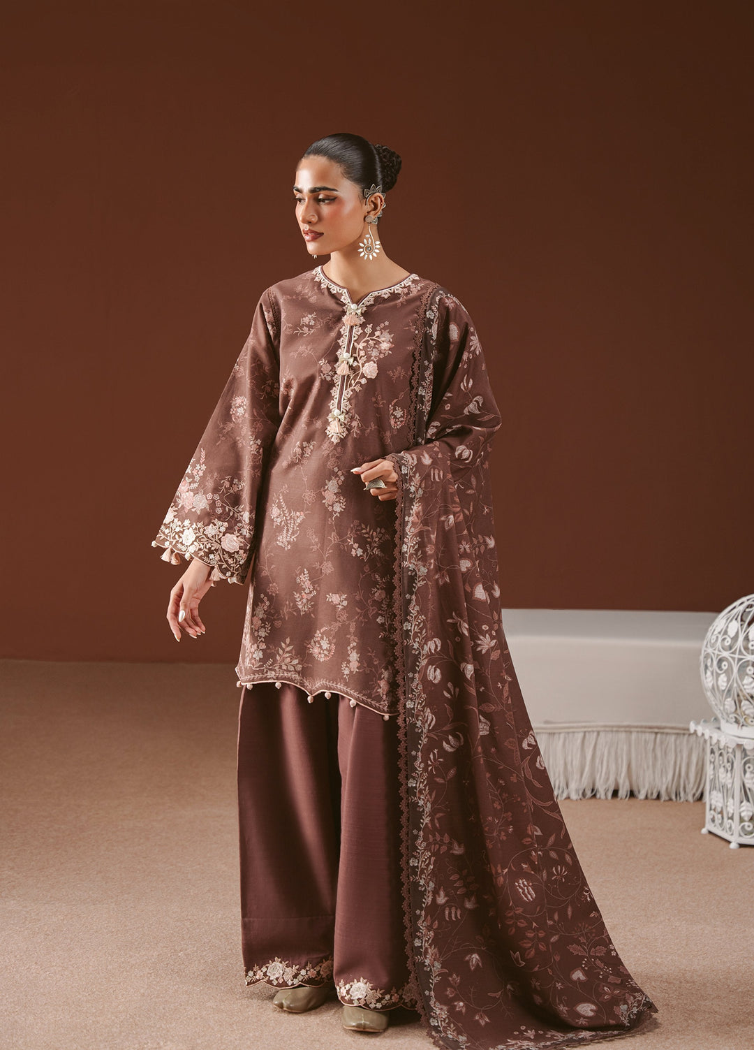 Cross Stitch Unstitched Printed Khaddar 3 Piece Suit CS25UW Shadow Tale - Winter Collection