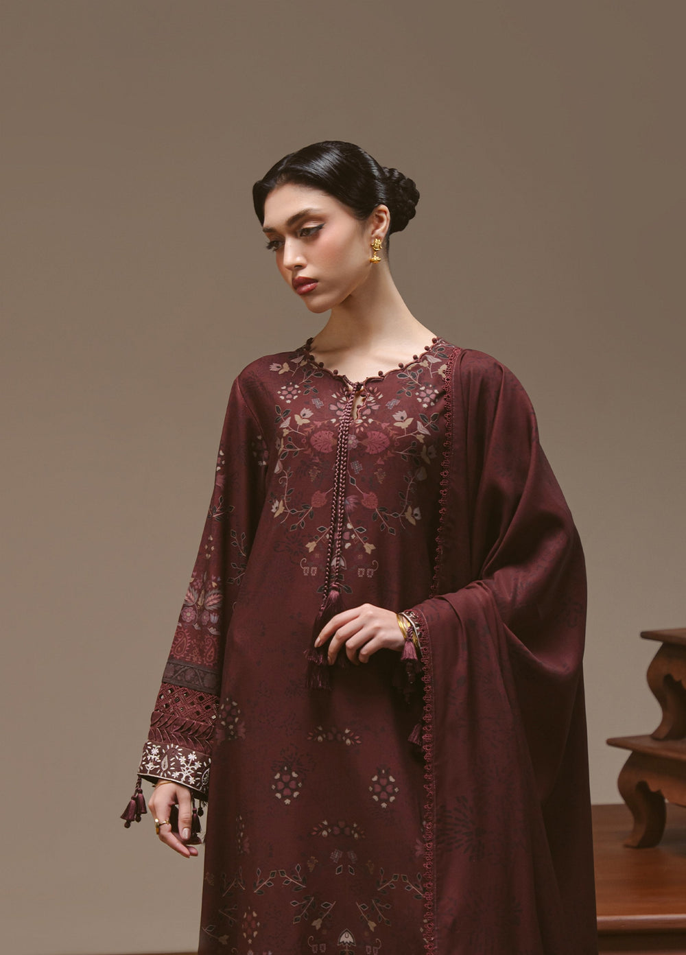 Cross Stitch Unstitched Printed Marina 3 Piece Suit CS25UW Tera Threads - Winter Collection