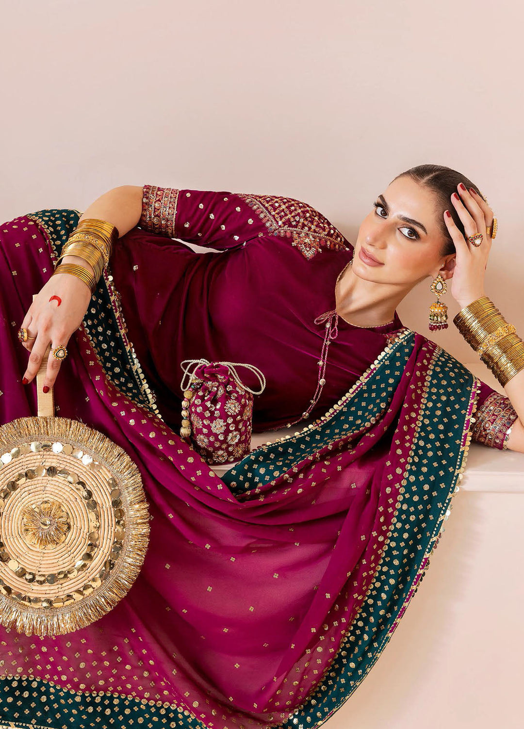 Jazmin Embroidered Velvet Suits Unstitched 3 Piece JZ25CU Cvf D-02 Gauhar - Formals Collection