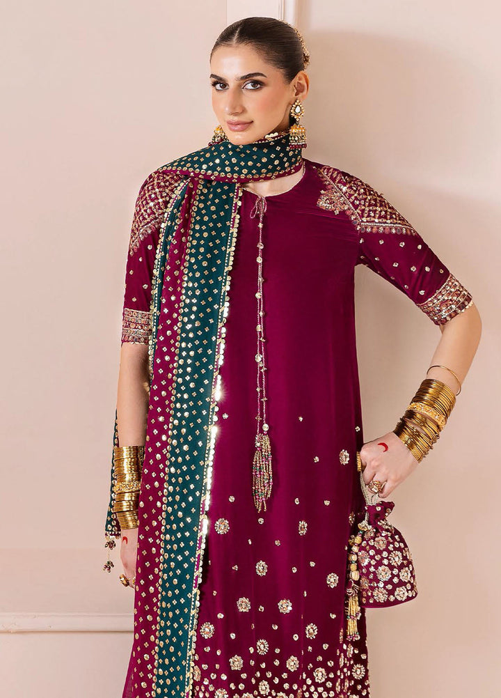 Jazmin Embroidered Velvet Suits Unstitched 3 Piece JZ25CU Cvf D-02 Gauhar - Formals Collection