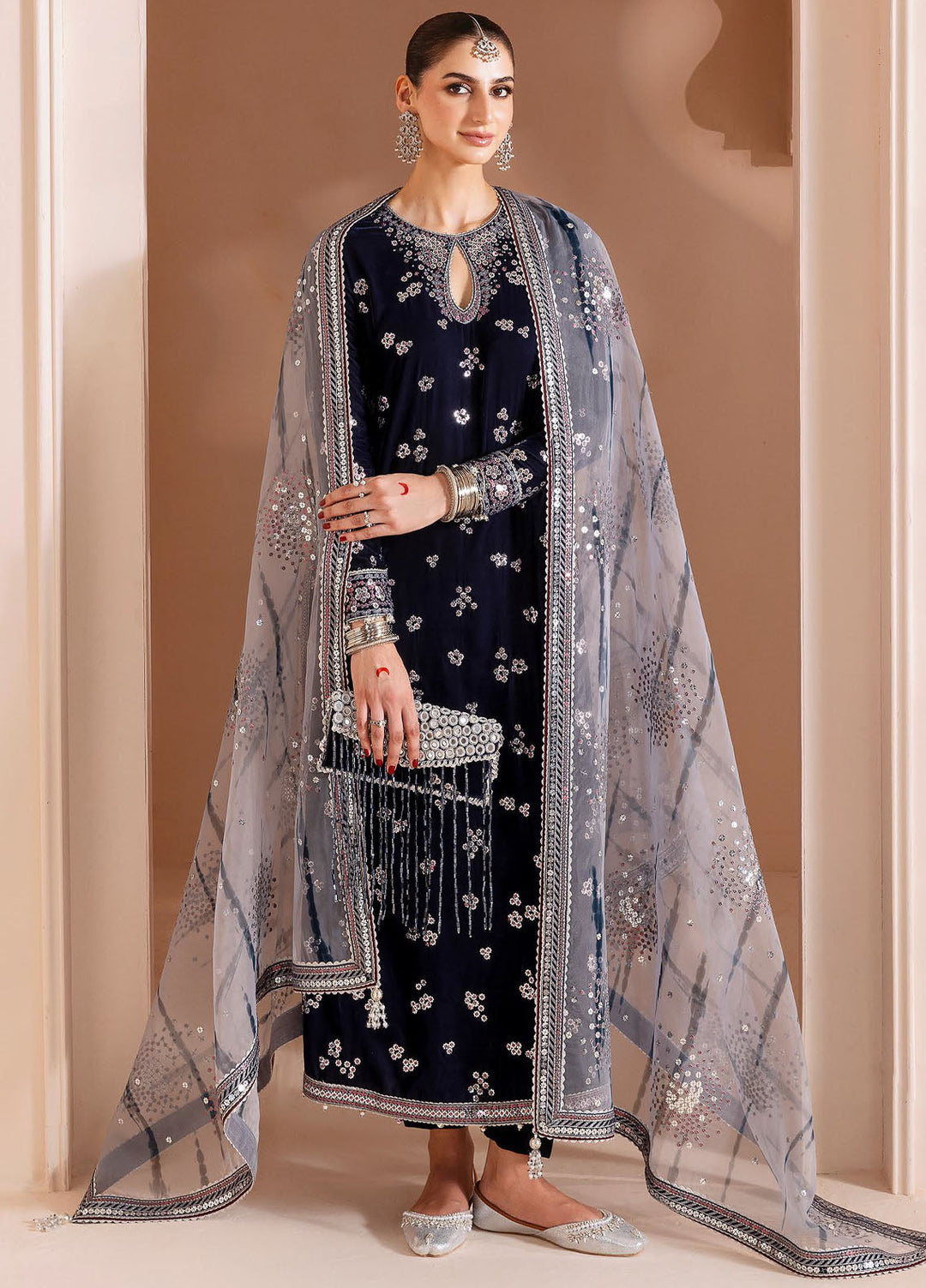 Jazmin Embroidered Velvet Suits Unstitched 3 Piece JZ25CU Cvf D-03 Chaand - Formals Collection