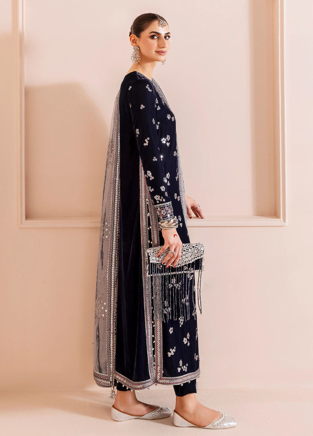 Jazmin Embroidered Velvet Suits Unstitched 3 Piece JZ25CU Cvf D-03 Chaand - Formals Collection