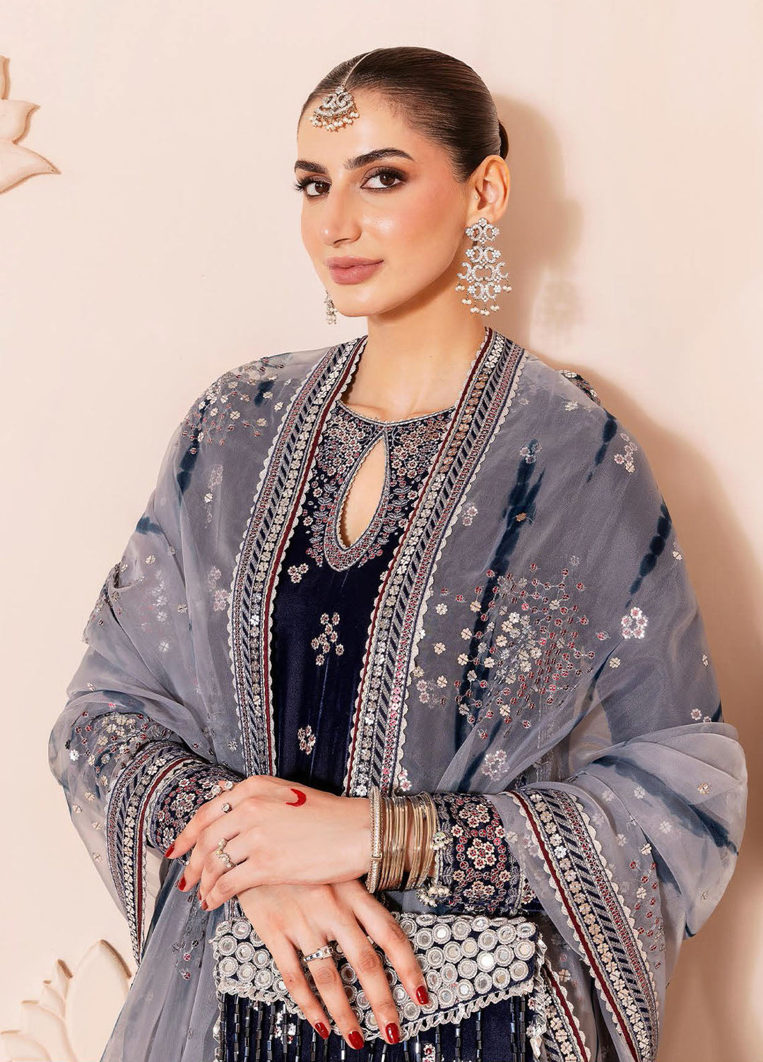 Jazmin Embroidered Velvet Suits Unstitched 3 Piece JZ25CU Cvf D-03 Chaand - Formals Collection