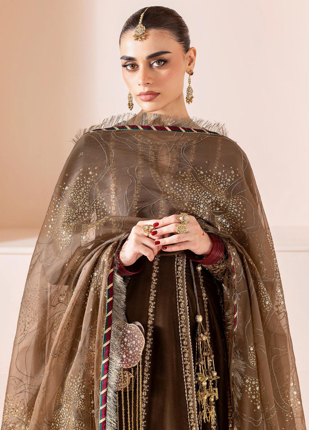 Jazmin Embroidered Velvet Suits Unstitched 3 Piece JZ25CU Cvf D-04 Gulruh - Formals Collection