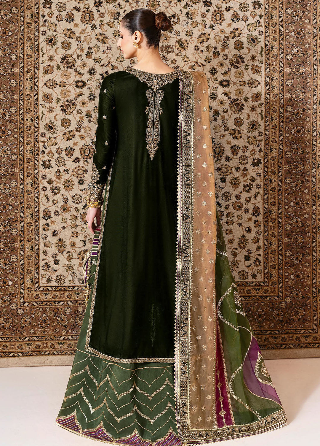 Jazmin Embroidered Velvet Suits Unstitched 3 Piece JZ25CU Cvf D-09 Chambeli - Formals Collection