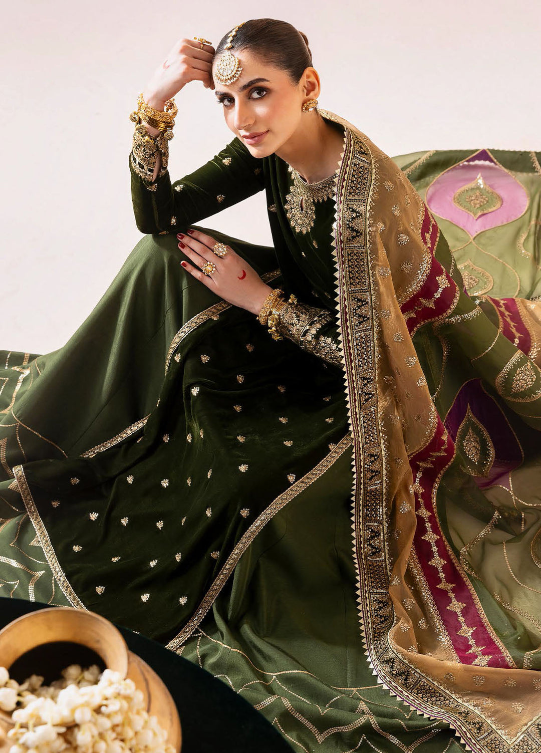 Jazmin Embroidered Velvet Suits Unstitched 3 Piece JZ25CU Cvf D-09 Chambeli - Formals Collection