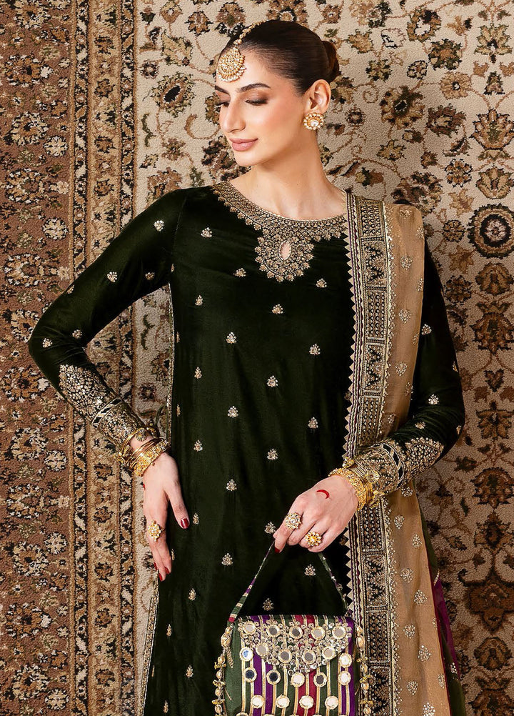 Jazmin Embroidered Velvet Suits Unstitched 3 Piece JZ25CU Cvf D-09 Chambeli - Formals Collection