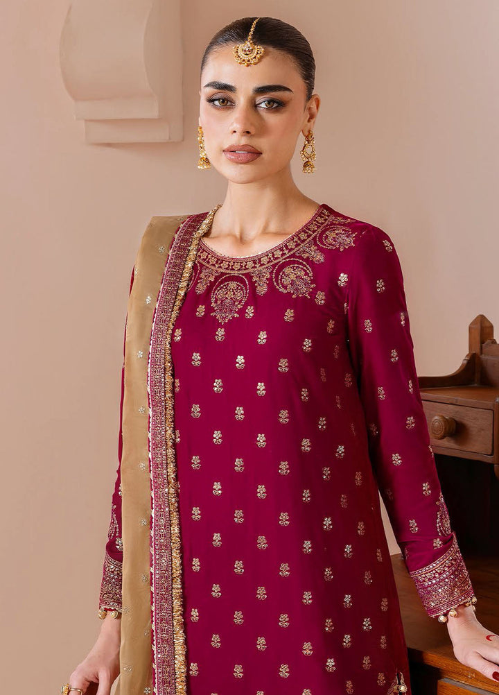 Jazmin Embroidered Velvet Suits Unstitched 3 Piece JZ25CU Cvf D-11 Shireen - Formals Collection