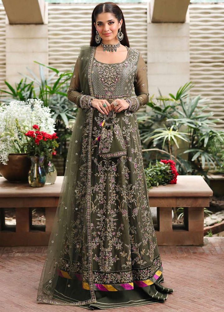 Roheenaz Embroidered Chiffon Suits Unstitched 4 Piece RNZ25AL RN-104 Mehwar - Formals Collection