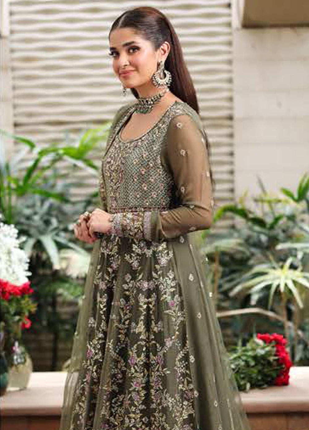 Roheenaz Embroidered Chiffon Suits Unstitched 4 Piece RNZ25AL RN-104 Mehwar - Formals Collection